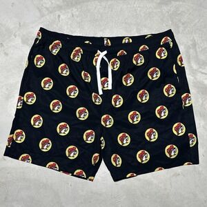 Buc-ees Swim Trunks Men's SZ 2XL Black Beaver Print Drawstring Mesh Lined Shorts